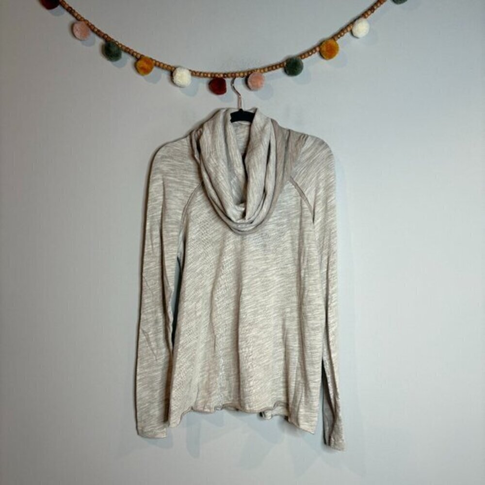 Free People Beach cream cowl neck long sleeve top